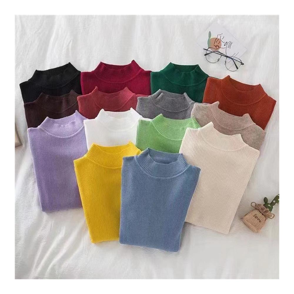 Damen Halb Rollkragenpullover Weicher Strickpullover mit Langarm Elegant und Schlank Ideal für Herbst/Winter