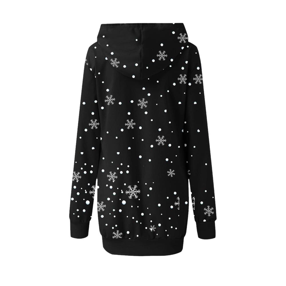 Weihnachtskleid Damen Große Größen | Fahrausweishüllen | 3D Gedruckt mit Weihnachtsmotiv | Weihnachtspullover Christmas Dress | Weihnachts Hoodie Longpullover | Warmes Sweatshirt für Damen | Festliche Geschenkidee