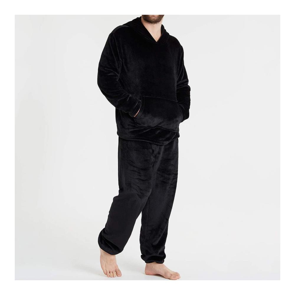 Winter Fleece Pyjama Set für Herren - Zweiteiliger Schlafanzug mit Langarmoberteil und Schlafhose aus weichem Flanell - Loungewear für Teenager Jungen