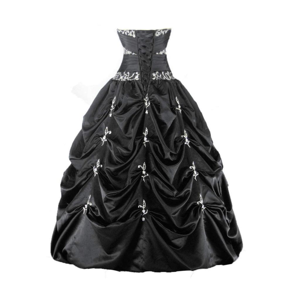 Abendkleider Damen Elegantes Langarm Ballkleid mit Trägerlos-Design und Stickerei aus TAFT für formelle Anlässe