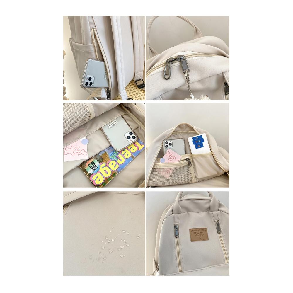 Kawaii Laptop-Rucksack für Mädchen Multifunktions Schulranzen mit Doppelreißverschluss - Stilvoller Studenten Rucksack für Teenager ideal für Schule und Freizeit