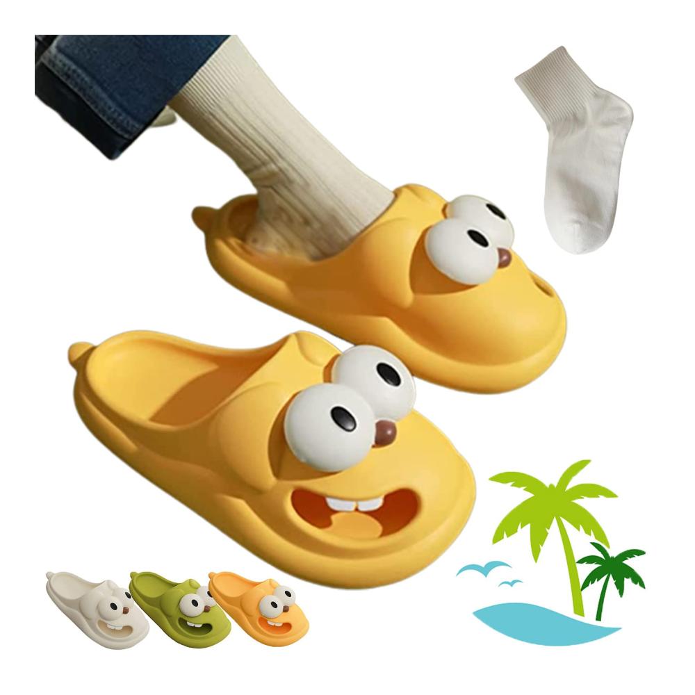 Big Eye Dog Cartoon Eva Hausschuhe 2023 | Bequeme rutschfeste Flats für den Sommerstrand