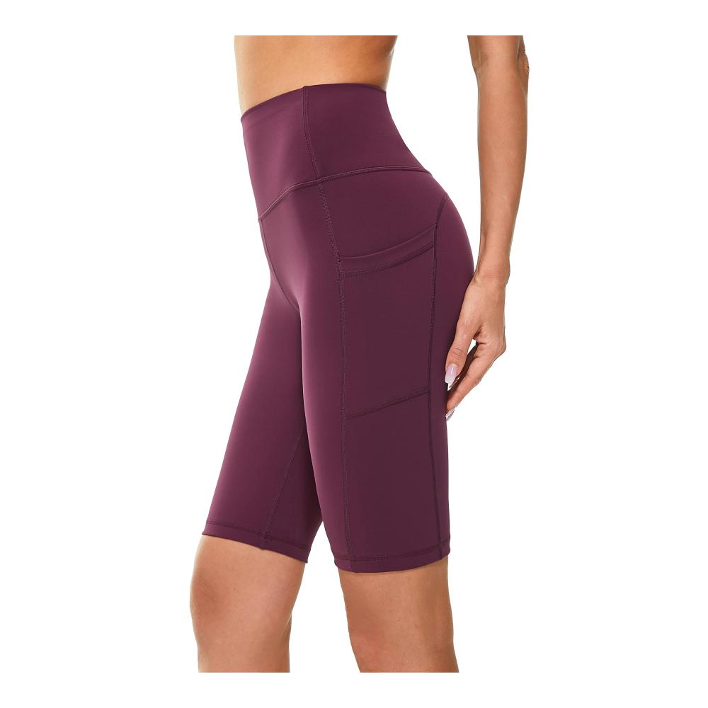 Damen Fitness Shorts mit Taschen - Blickdichte Kurze Sporthose für Sport Training Gym & Yoga