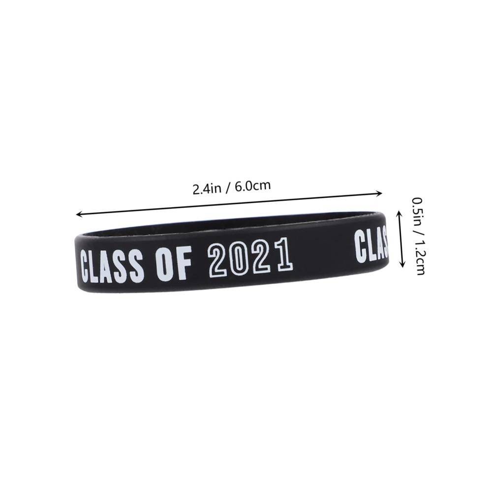 10 Stück Graduierungsarmbänder 2021 - Perfekte Abschlussgeschenke für Studenten - Silikonarmbänder im modischen Design