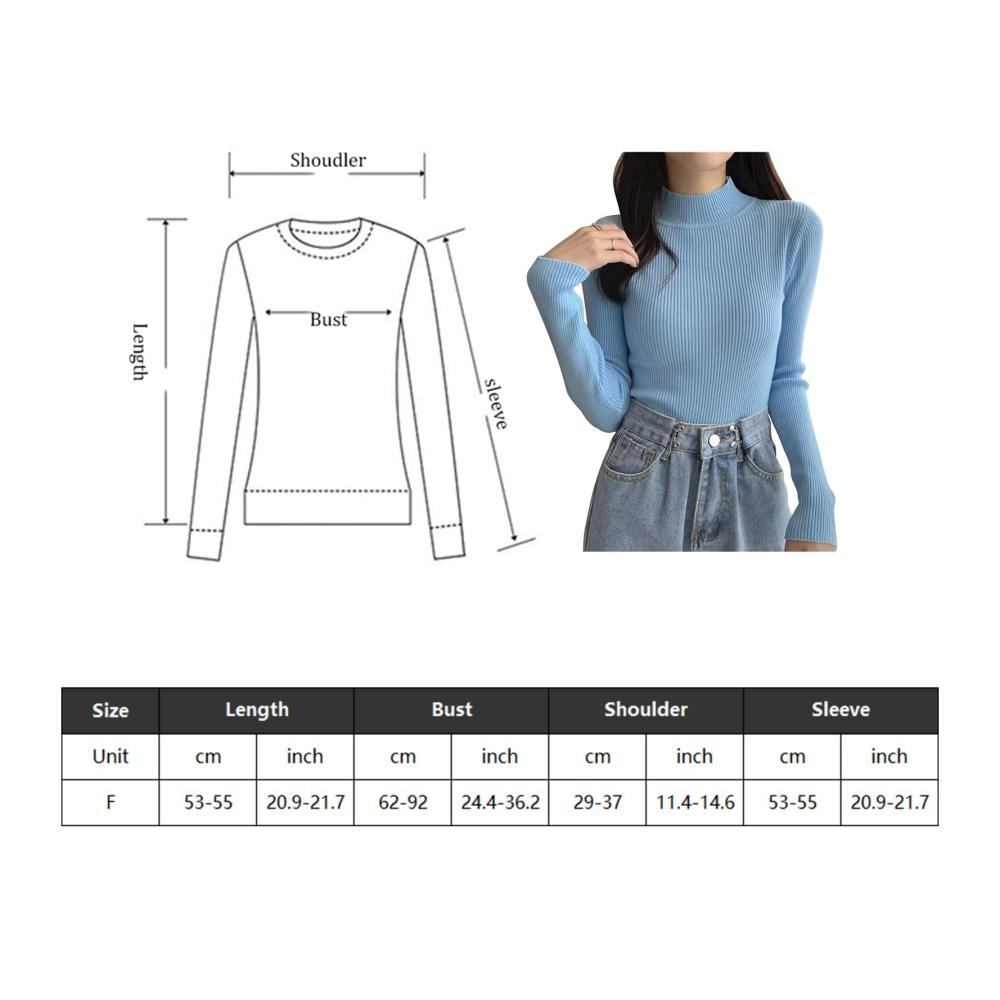 Damen Halb Rollkragenpullover Weicher Strickpullover mit Langarm Elegant und Schlank Ideal für Herbst/Winter