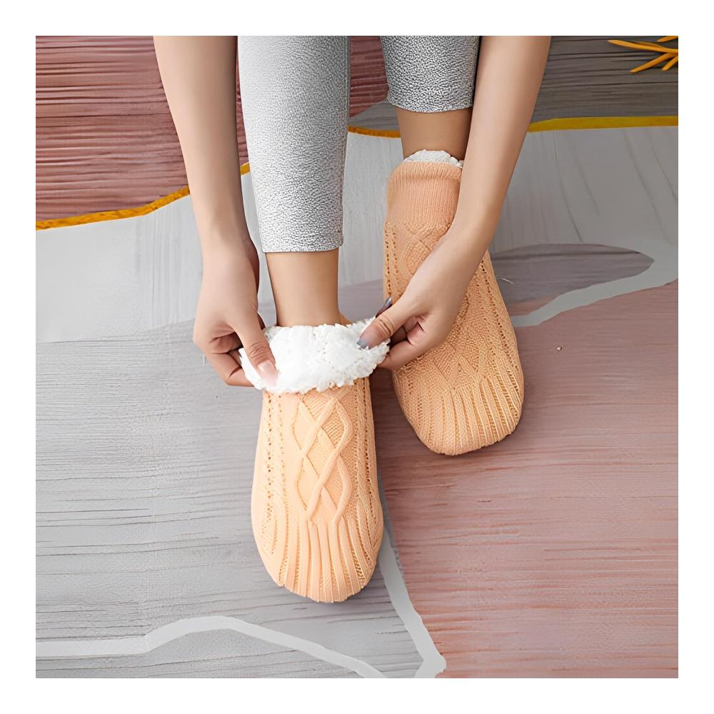 Rutschfeste Thermosocken mit V-Mund für Damen - Gemütliche Schlupfsocken für Zuhause Schlafzimmer & Schlafsaal